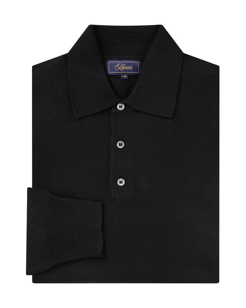 Long Sleeve Polo 3 Button