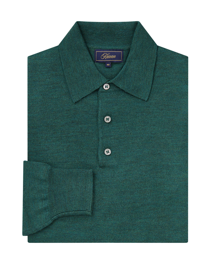 Long Sleeve Polo 3 Button